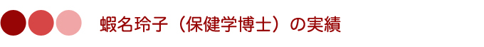 蝦名玲子（保険学博士）の実績